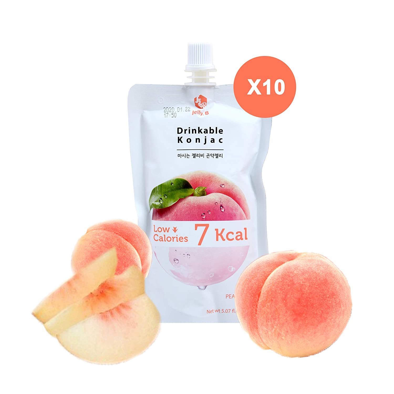 Korea JELLY.B Drinkable Peach Konjac Jelly (10x150ml - 1Box) - Healthy Low Calories Diet Supplement Drinks 韩国 JELLY.B 水蜜桃口味 低卡代餐纤维 果冻 饮料