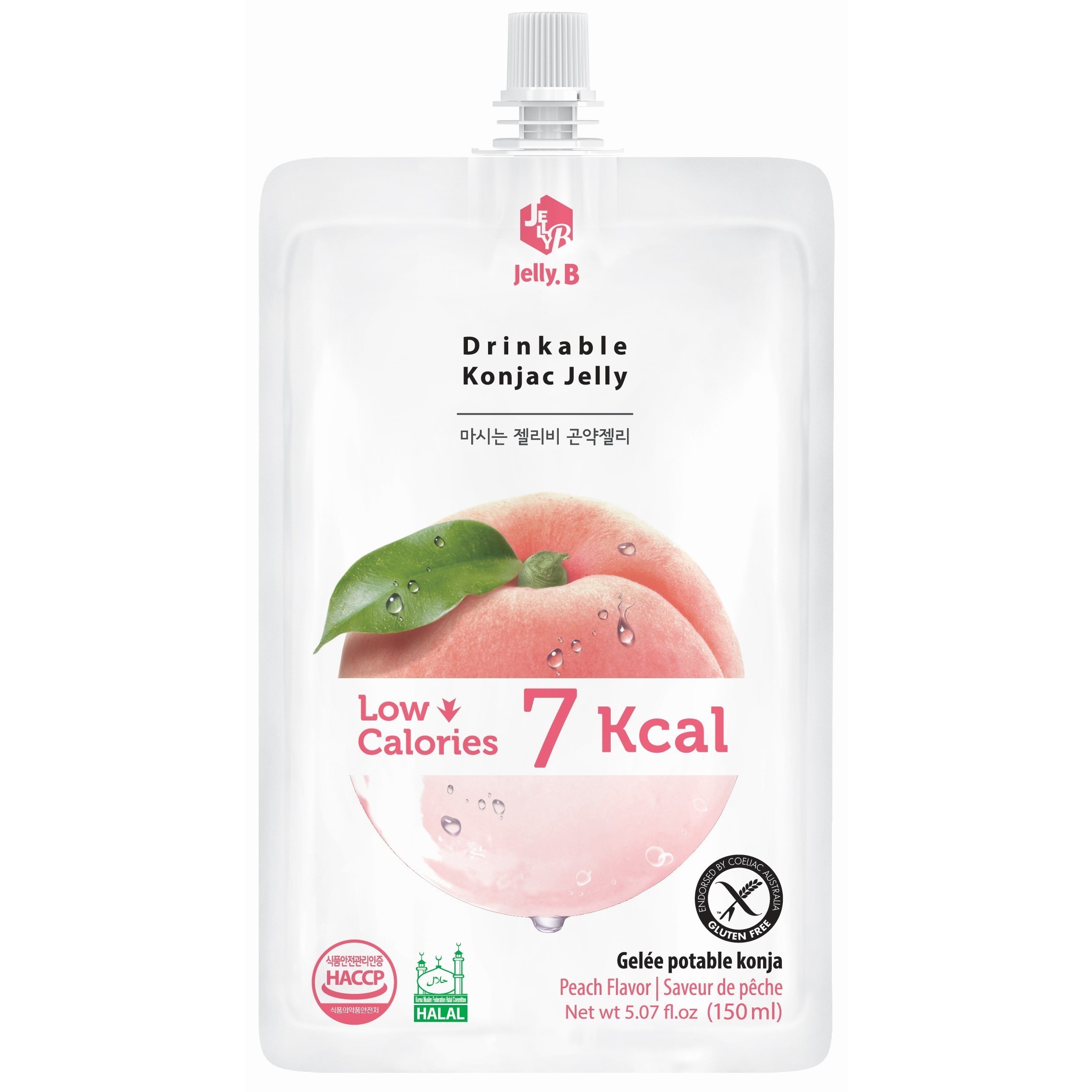 Korea JELLY.B Drinkable Peach Konjac Jelly (10x150ml - 1Box) - Healthy Low Calories Diet Supplement Drinks 韩国 JELLY.B 水蜜桃口味 低卡代餐纤维 果冻 饮料