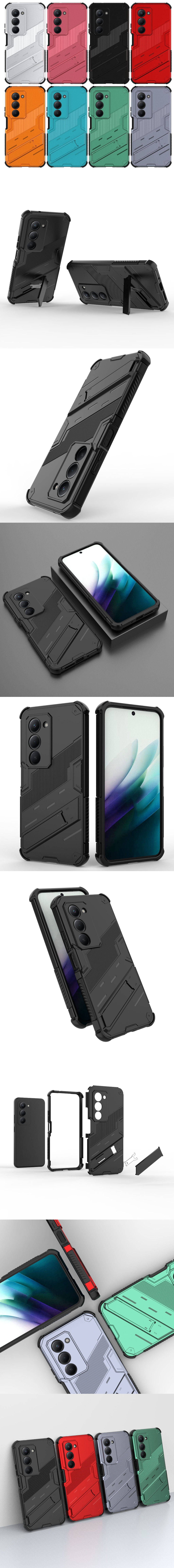 雙層保護殼(INCLUSIVE) - 鎧甲盾支架全包新款設計機械造型手機殼背蓋