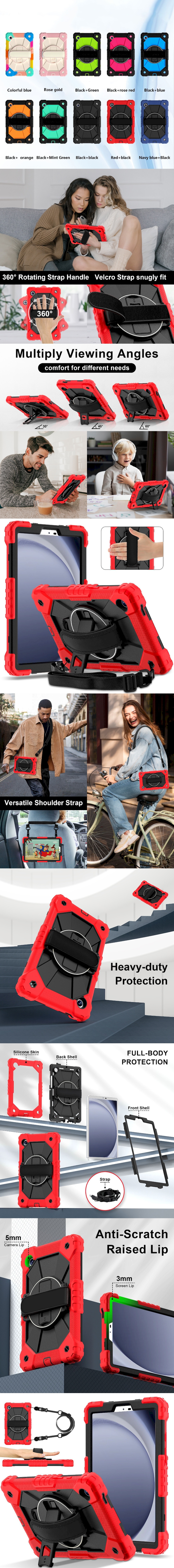雙層保護殼(INCLUSIVE) - 雙層軟硬殼360度選轉支架平板套肩背保護套多功能手把設計