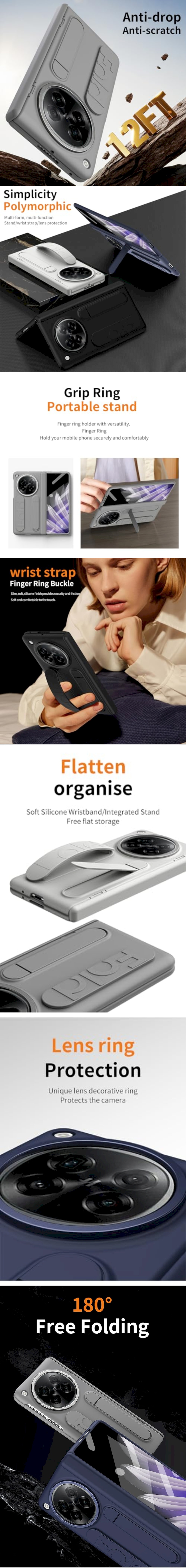 Samsung Galaxy Z Fold 3 5G 皮革保護殼(PLAIN) - 真皮荔枝紋折疊手機殼手機套保護套背蓋支架皮套保護殼