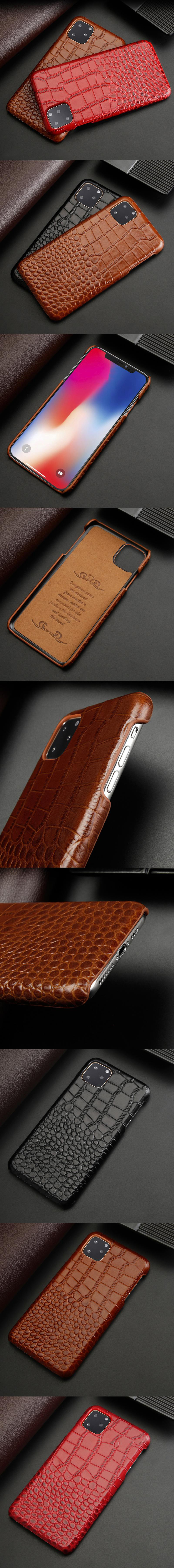 599-Apple-牛皮真皮鱷魚紋蜥蜴紋混搭鱷魚紋造型手機殼背蓋