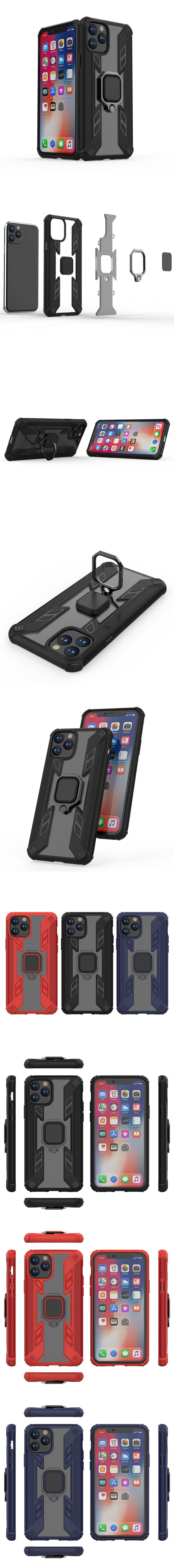 279-Apple-騎士盾TPU+PC軟硬殼全包式指環支架手機殼背蓋