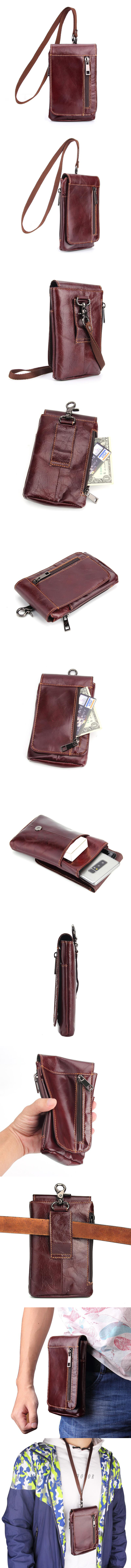 780-直式腰包-錢包收納袋掛頸小包真皮腰包