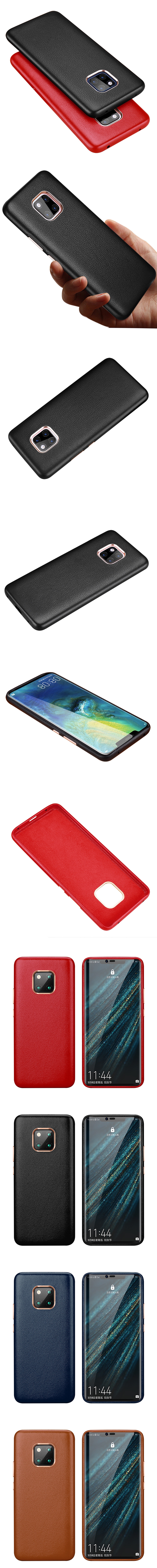 830-Huawei-真皮牛皮全粒面細紋全包式手機殼背蓋
