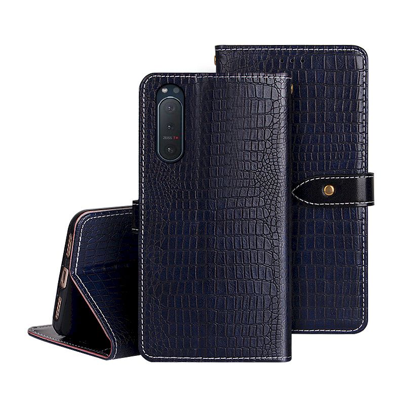 首圖02.jpg Sony Xperia 5 II 2代 皮革保護套(BUCKLE) - 鱷魚紋磁扣帶左右翻蓋皮套