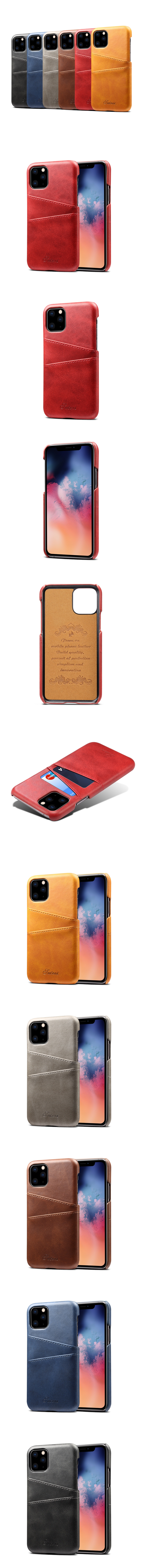 270-Apple-牛皮仿真皮紋雙插卡手機殼背蓋(IPhone 11 Pro Max)