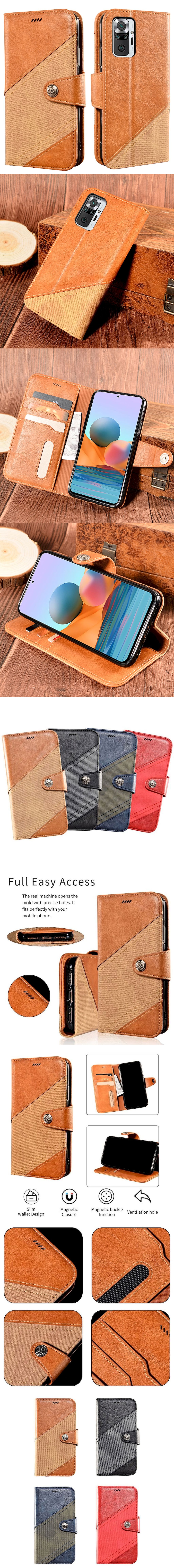 390-小米-跳色帆布紋磁扣翻蓋皮套(紅米 Note 9T 5G )