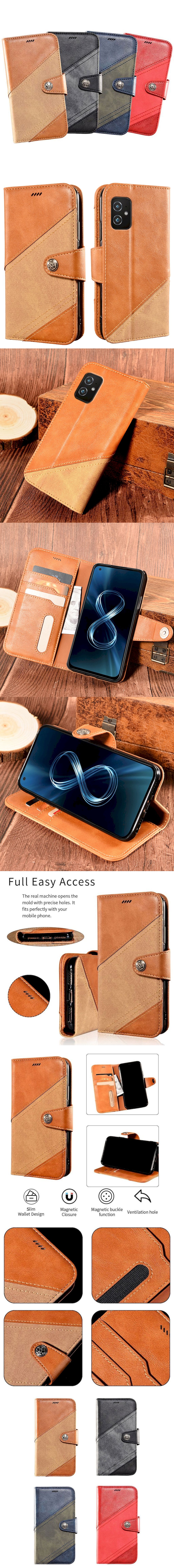 390-Asus-跳色帆布紋磁扣翻蓋皮套手機套(Zenfone 8)