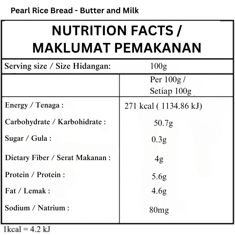 Pearl Rice Bread - Butter and Milk