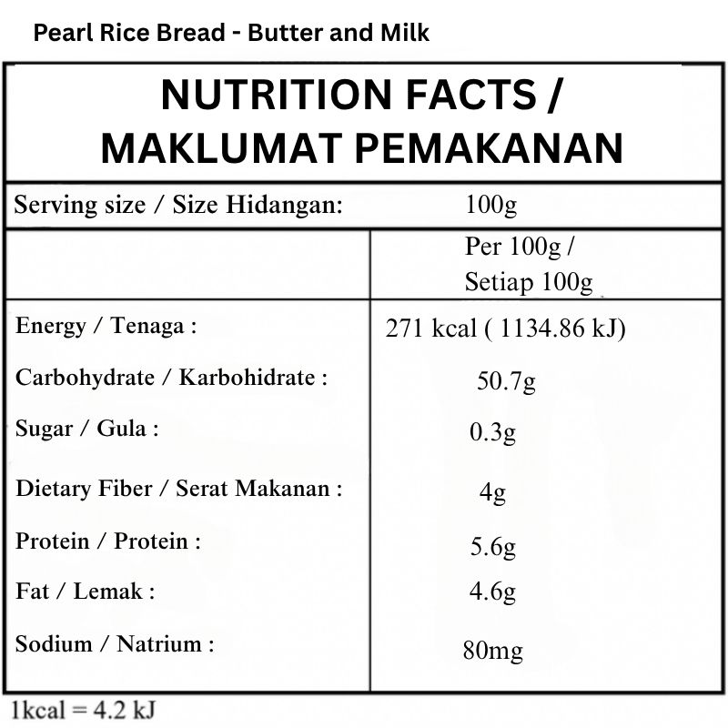 Pearl Rice Bread - Butter and Milk