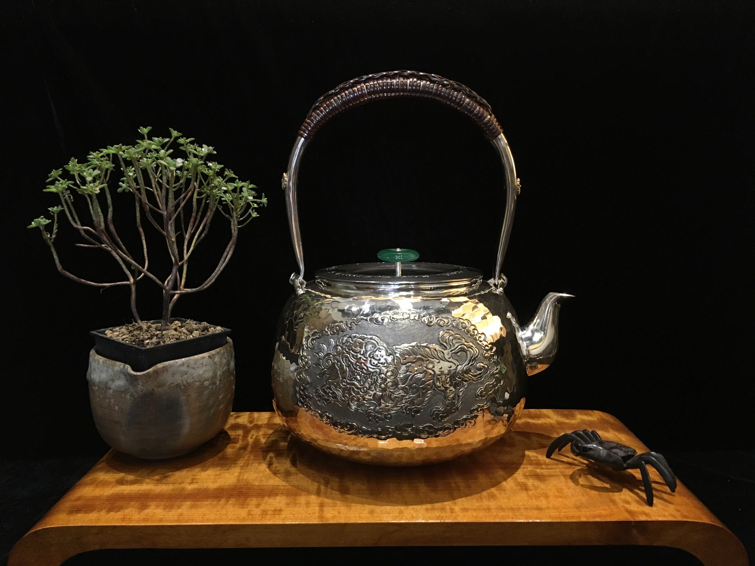 華道 花器 金工細工 銅製金銀象嵌『金閣寺』薄端 生け花 ヴィンテージ★時代物★ 華道 花器 金工細工 銅製金銀象嵌『金閣寺』薄端 生け花