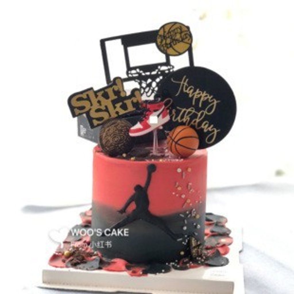 篮球蛋糕装饰玩偶 立体篮球球框球星烘焙装饰 球鞋球盒摆件38包邮_xiongdan218