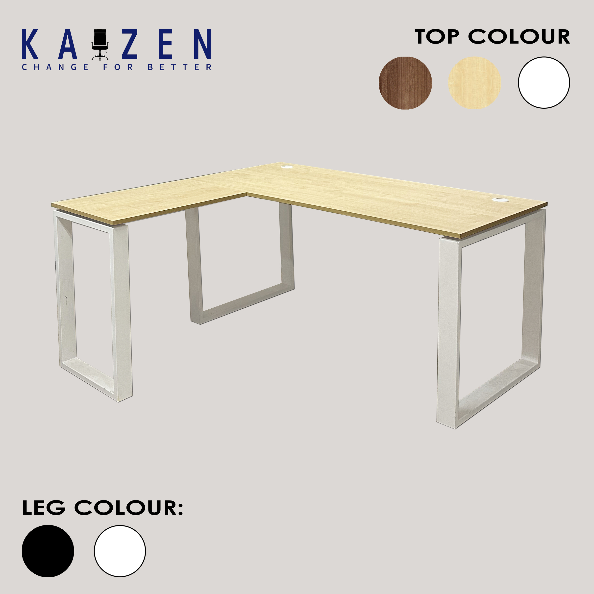 LT-08 L Shape Table with Metal O Leg c/w & Metal O Leg (side) – Kaizen  Furniture Sdn. Bhd.