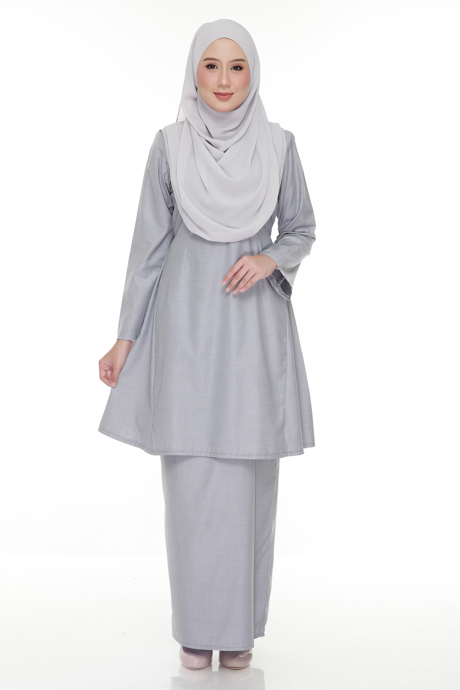 Kurung Riau  in Silver Grey She Qeen Collection