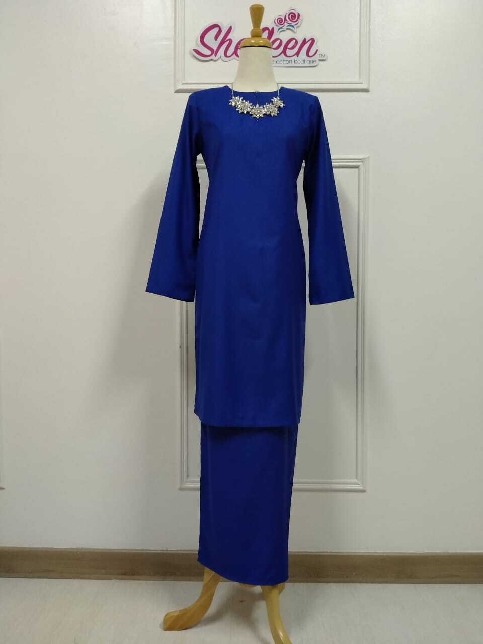 Kurung Moden Plain in Royal Blue – SheQeen The Cotton Boutique