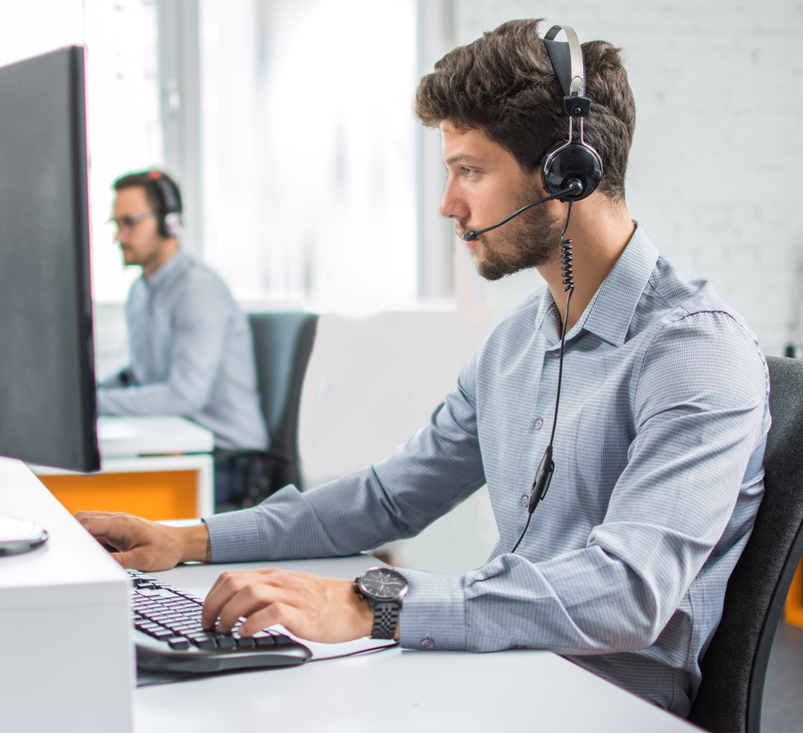 DPI support engineer wearing a headset