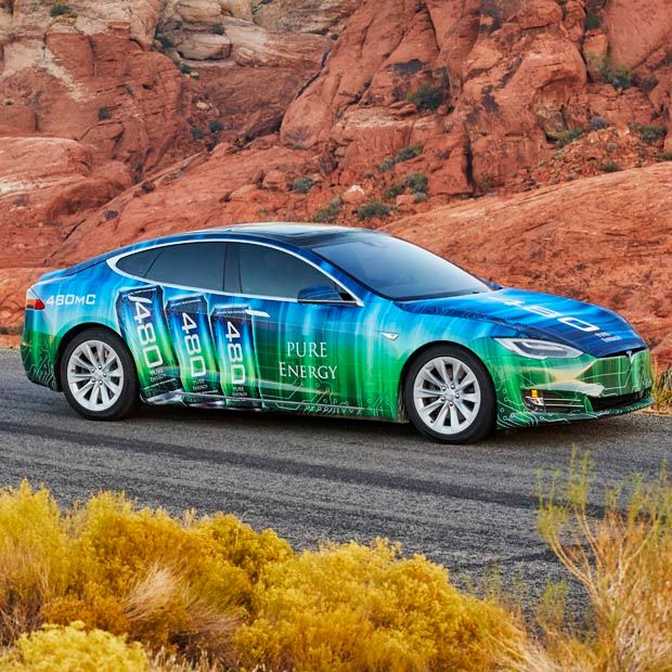 Car wrapped in 3M print wrap film