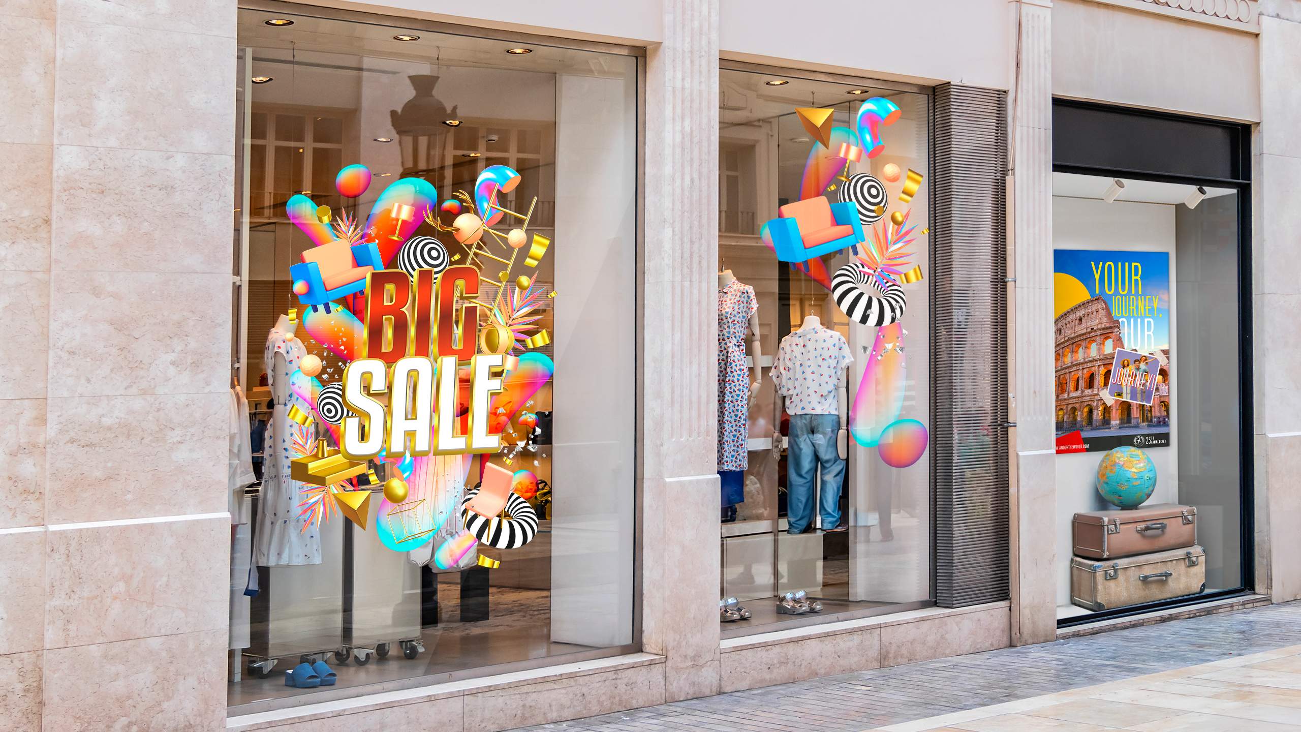 Retail window graphics on a shopfront