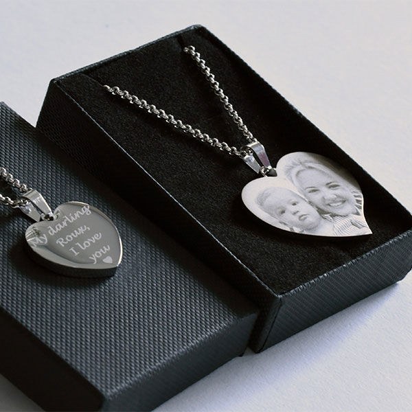 Photo marked on a metal pendant