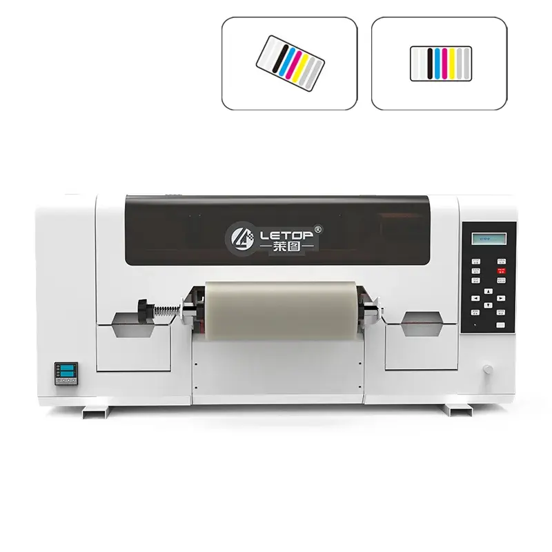 Letop LT-300C UV DTF printer, front view with the laminating roll