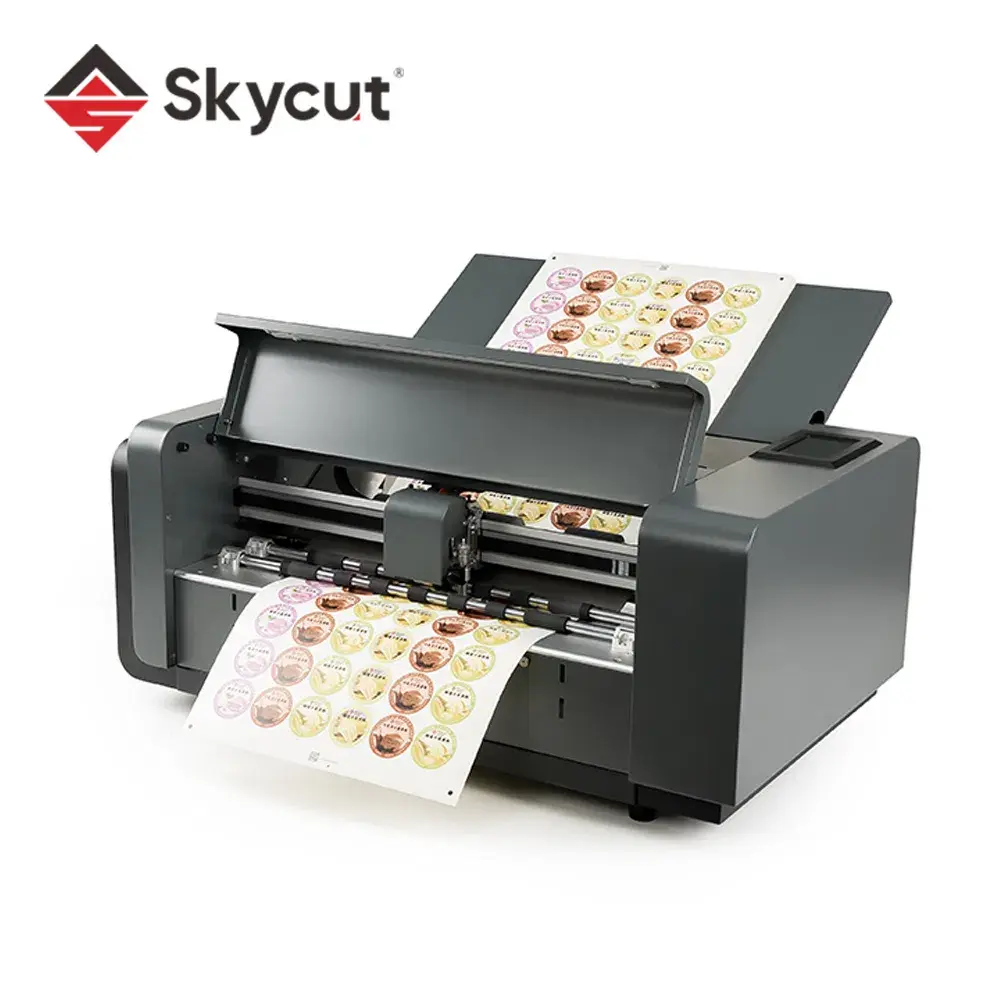 Skycut A3MAX7 sheet-fed die cutter with the automatic sheet feeder open