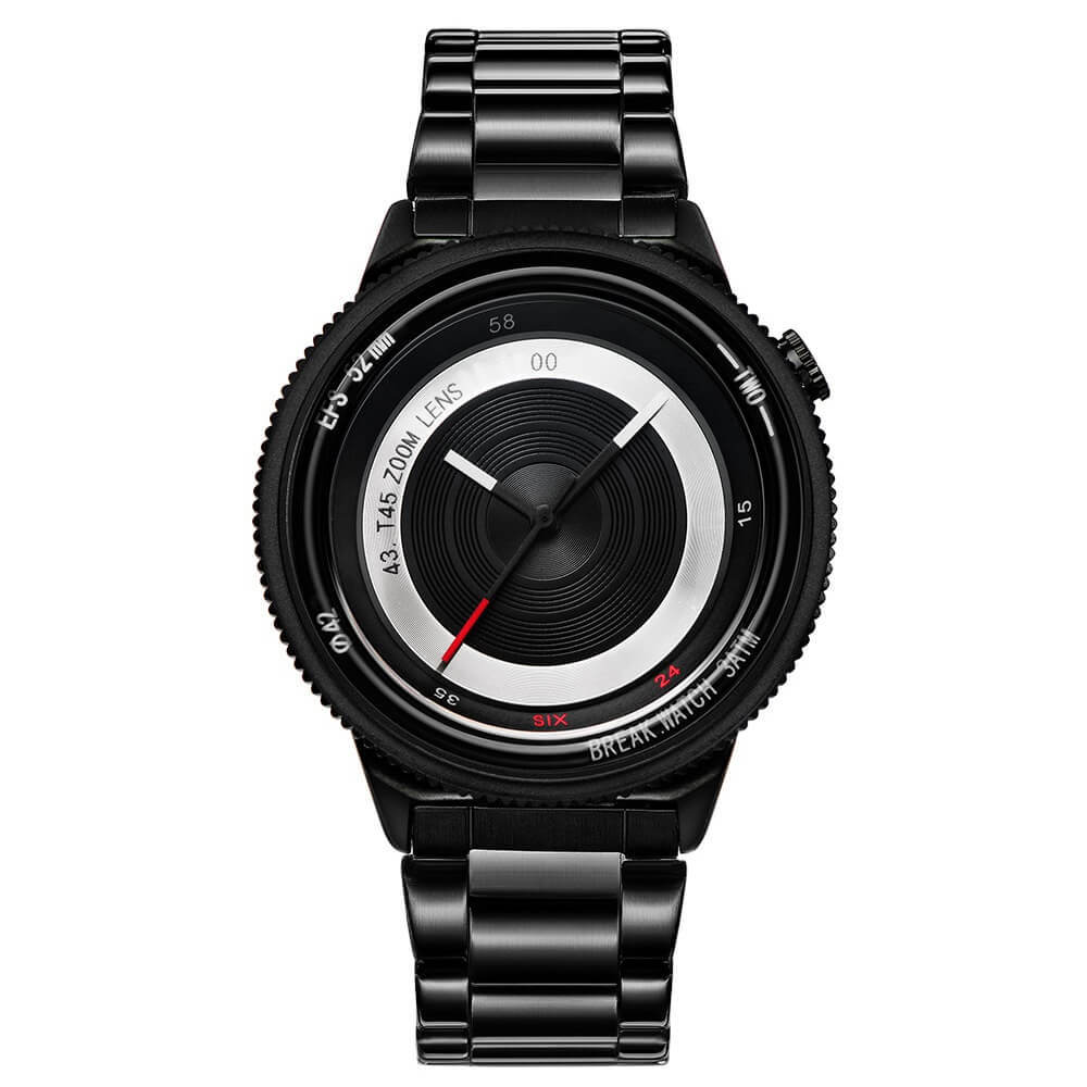 Lens Black Break Watches Black Steel Straps.jpg
