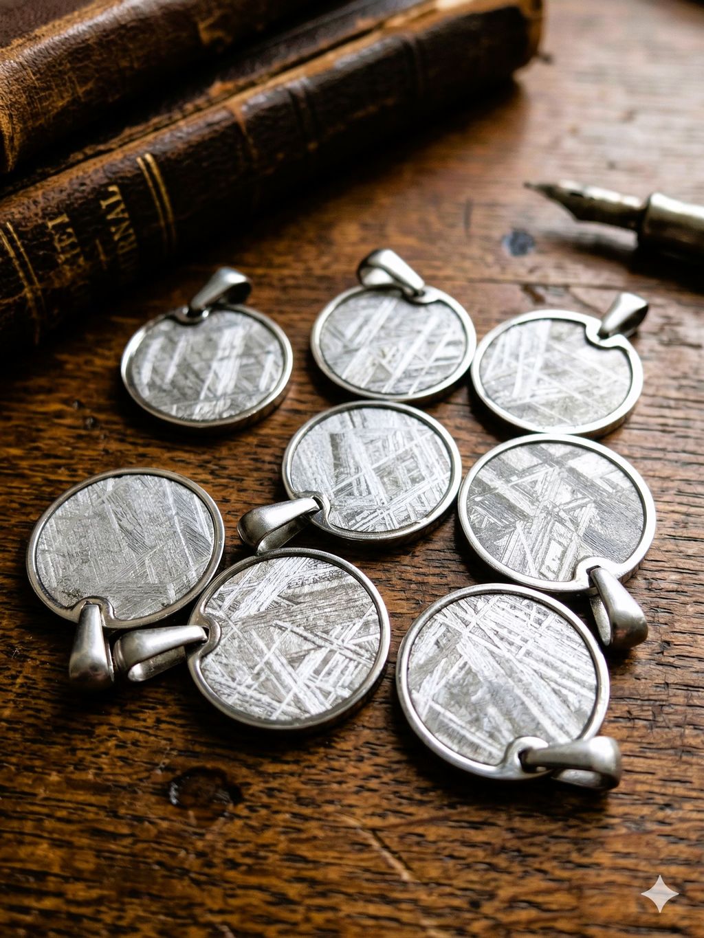 1.5cm-天鐵項鍊-魏德曼花紋-黑色細皮繩