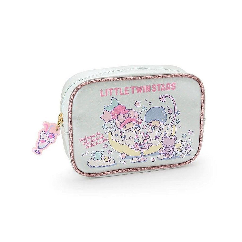 42_01雙子星 LITTLE TWIN STAR 皮質拉鍊化妝包(藍綠).jpg