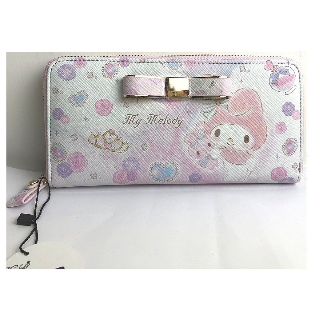 05_01(特價)美樂蒂 MY MELODY 長夾 皮夾 錢包(白玫瑰).jpg