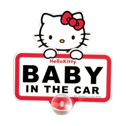 44_01凱蒂貓 HELLO KITTY 車用吸盤告示牌(BABY IN THE CAR) 日本製.jpg