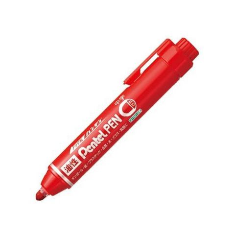 55_01PENTEL 按壓式麥克筆(圓芯紅色).jpg