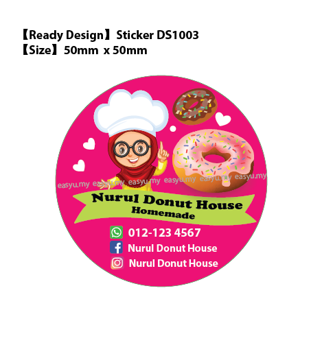 Ready Design Bakery Sticker Free Design Ds1003 Easyu Online Printing Print Shop Klang Valley Kedai Percetakan Kl Petaling Jaya Selangor