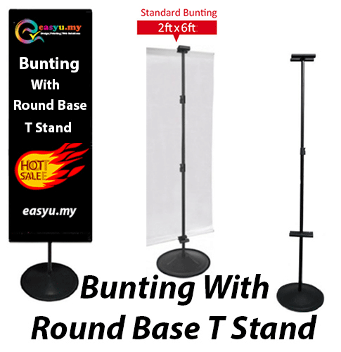 Round Base Stand Bunting Printing