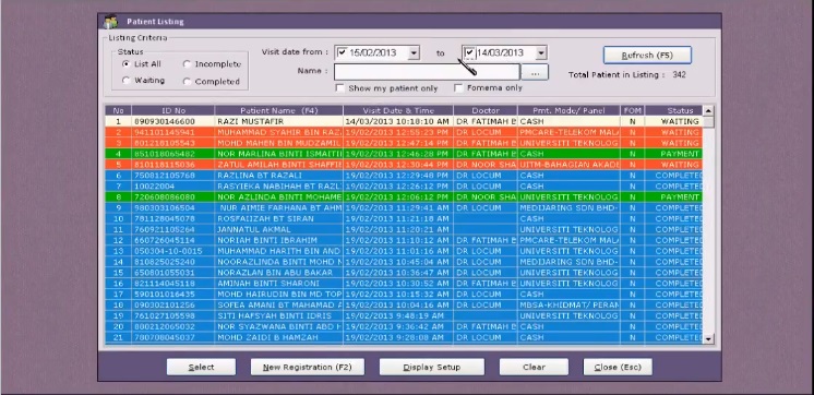 Patient Listing - List All