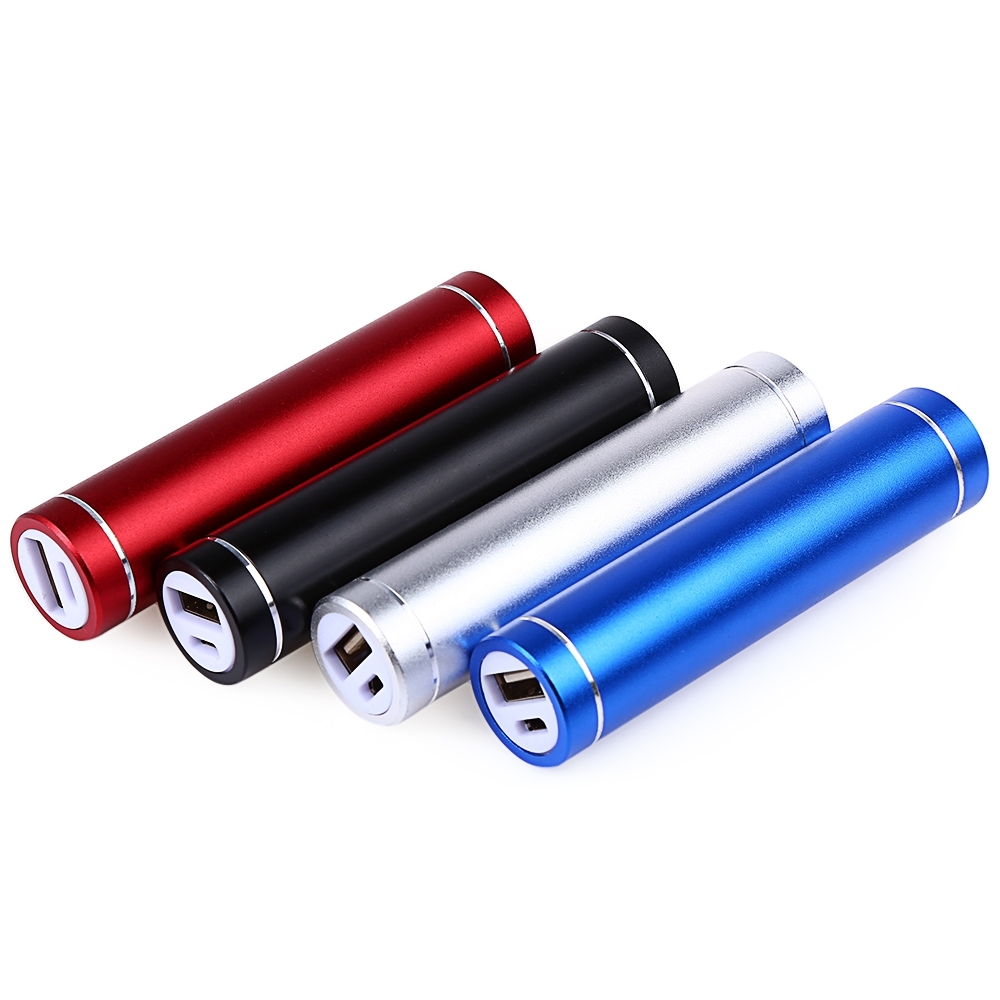 2600MAH METAL CYLINDER PORTABLE CHARGER POWER BANK MOBILE EXTERNAL BATTERY