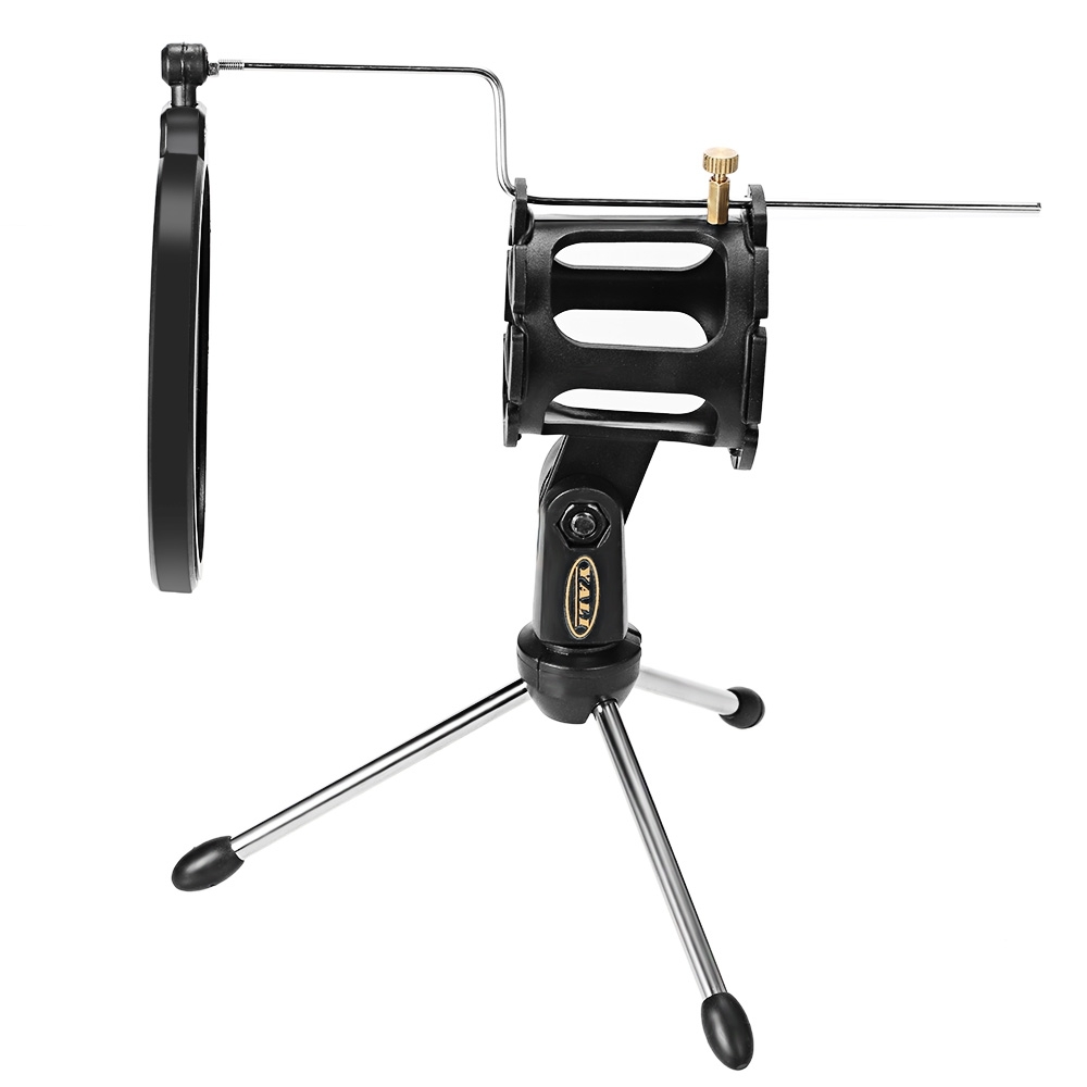 PS - 05 ADJUSTABLE DESKTOP TRIPOD STUDIO CONDENSER STAND FOR MICROPHONE WITH WINDSCREEN FILTER COVER