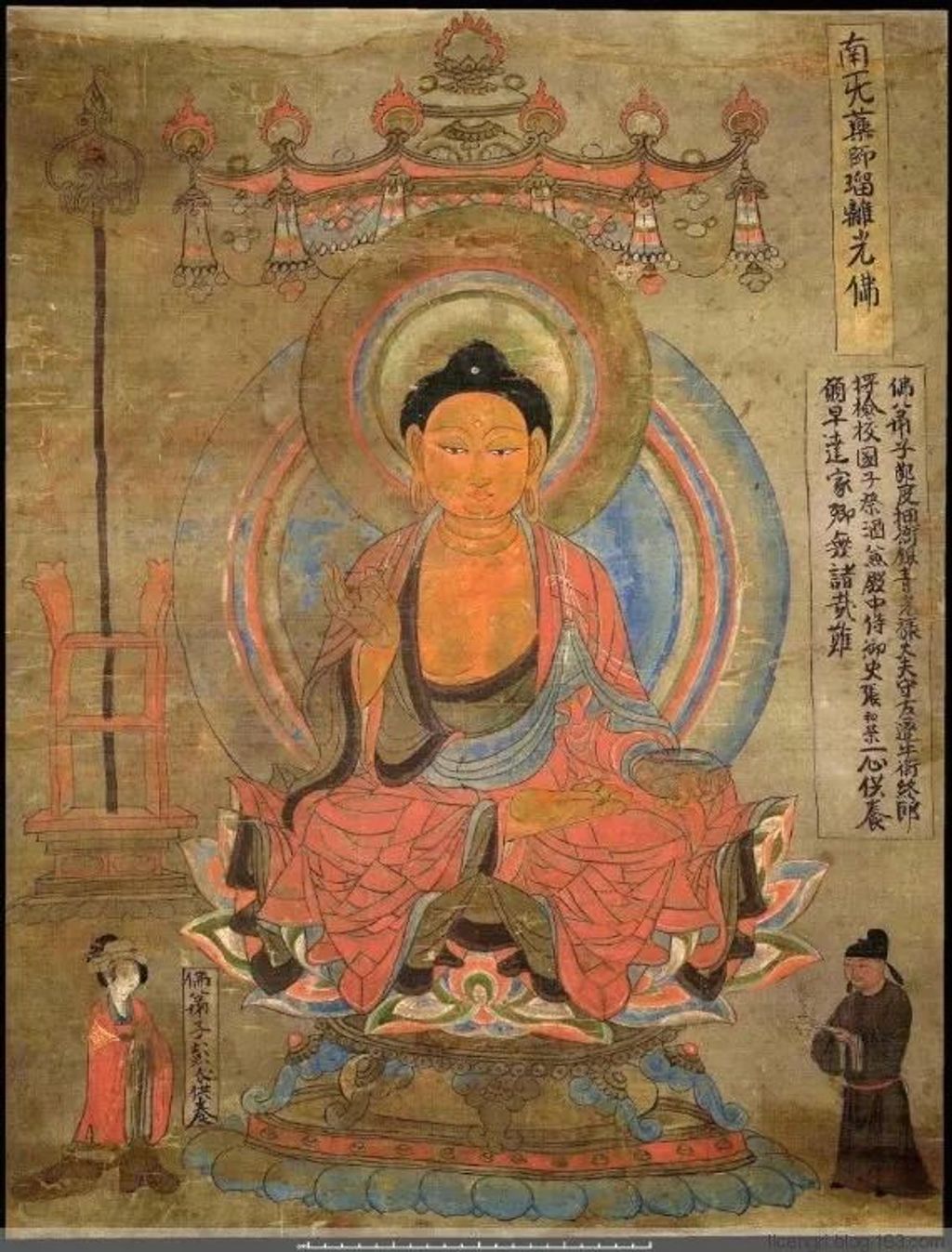 敦煌遺珍-大英博物館藏敦煌繪畫選-斯坦因敦煌五代絹畫：藥師琉璃光如來