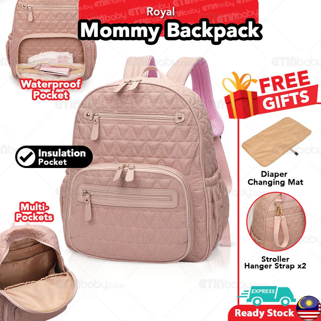 SKU EB 2 in 1 Royal Mommy Backpack pink no pouch copy.jpg