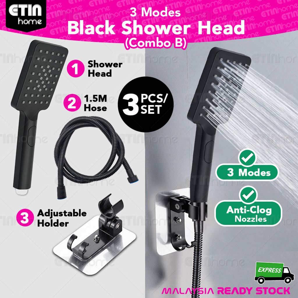 SKU EH High Pressure Black Shower Head Combo B-no frame.jpg