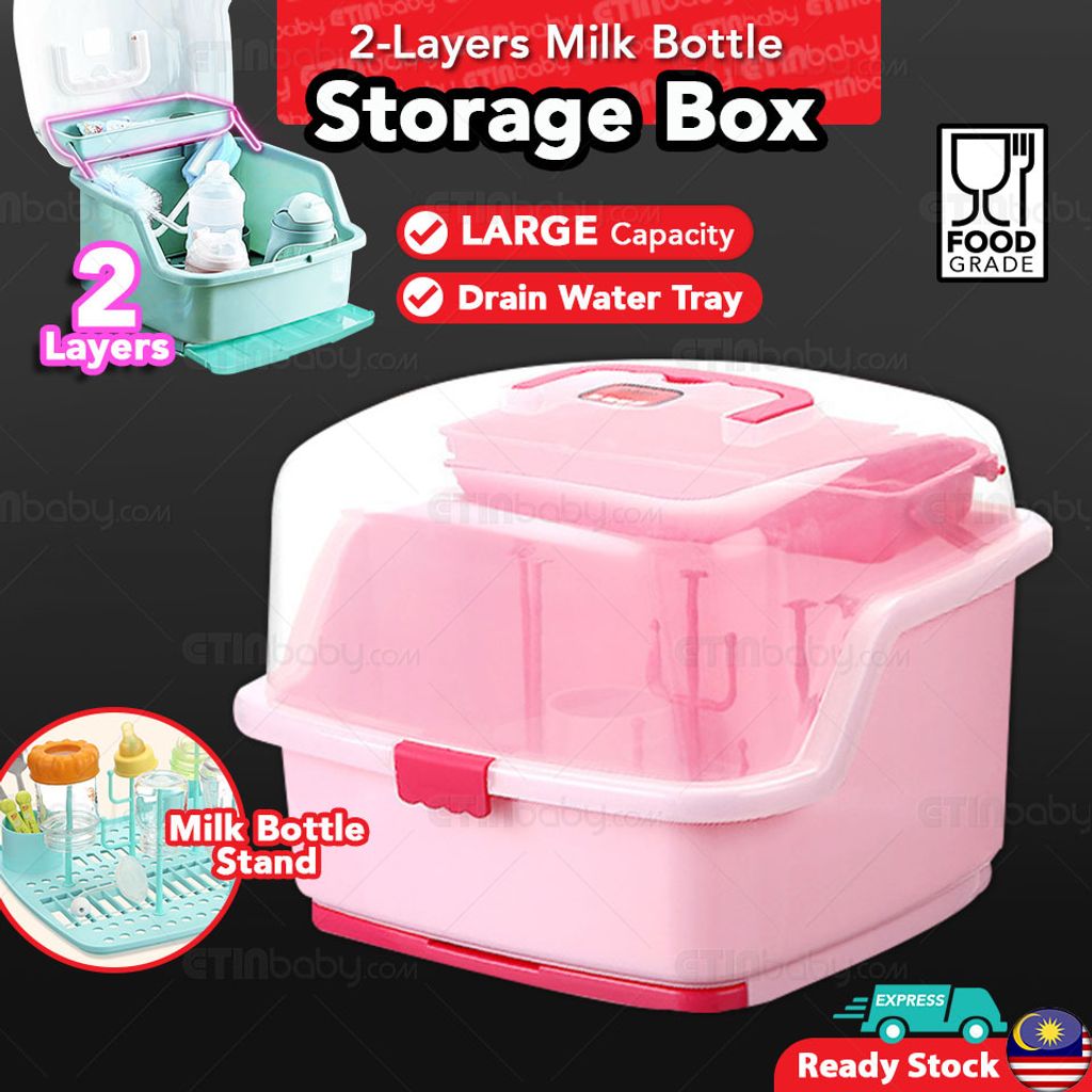 2-Layers Milk Bottle Storage Box-5 colors Dark Pink.jpg
