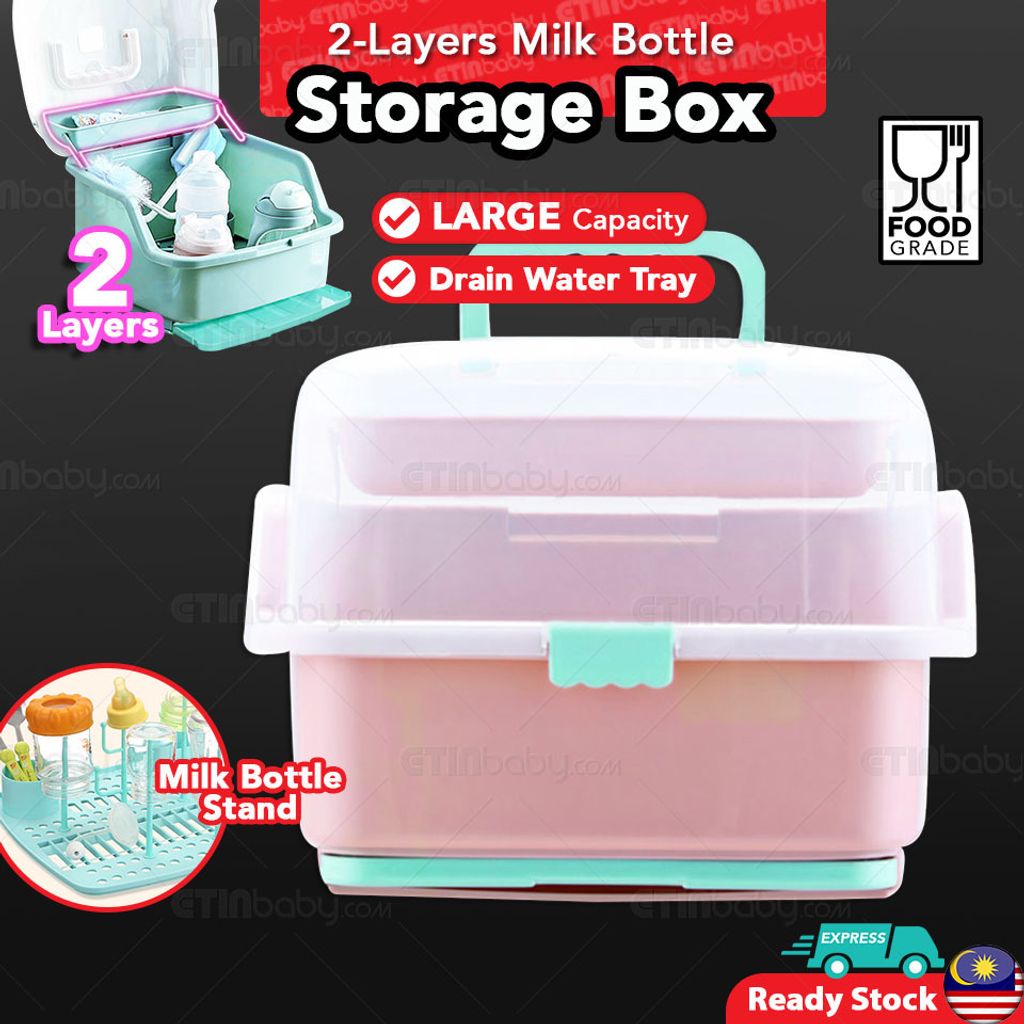 2-Layers Milk Bottle Storage Box-5 colors Pink.jpg