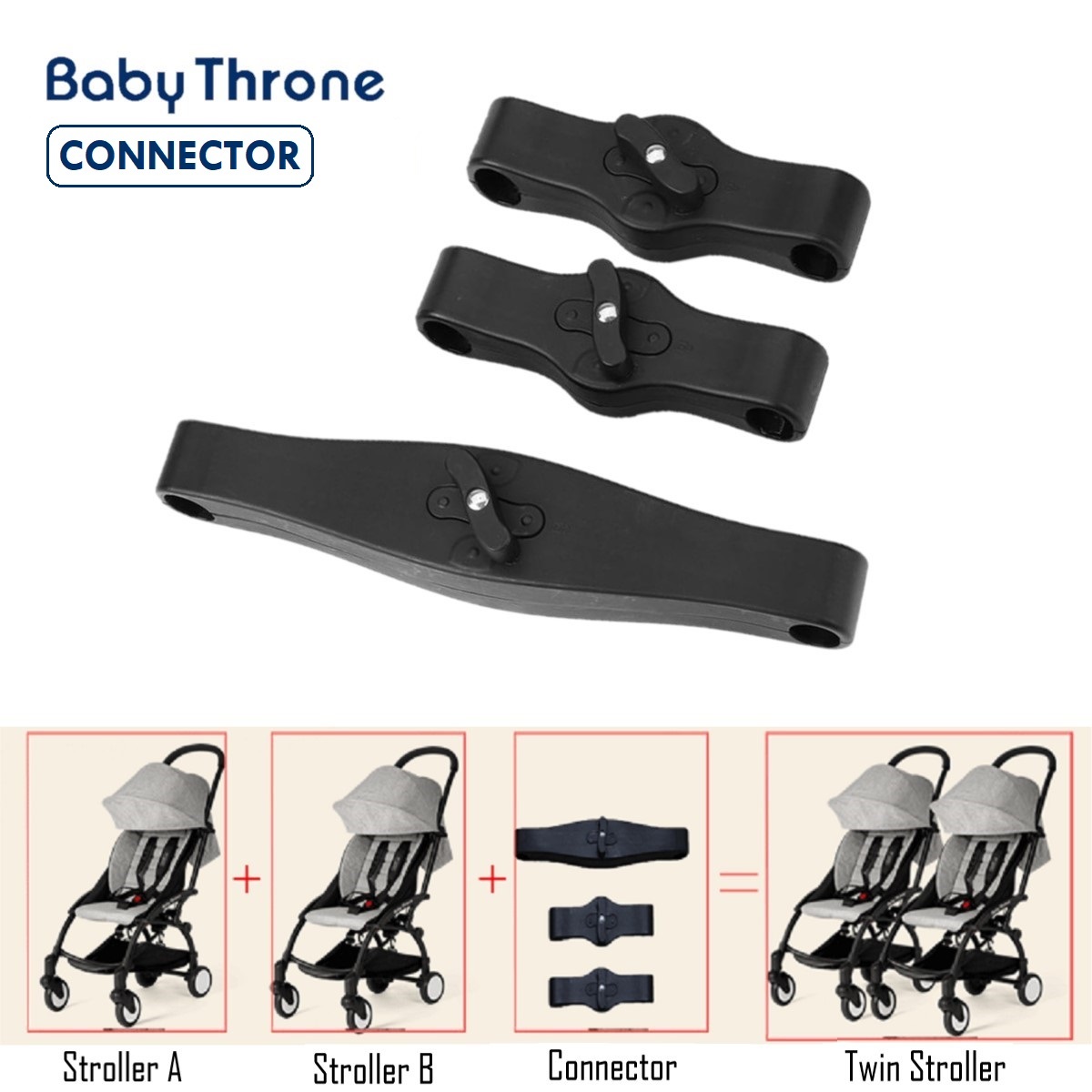twin stroller connector
