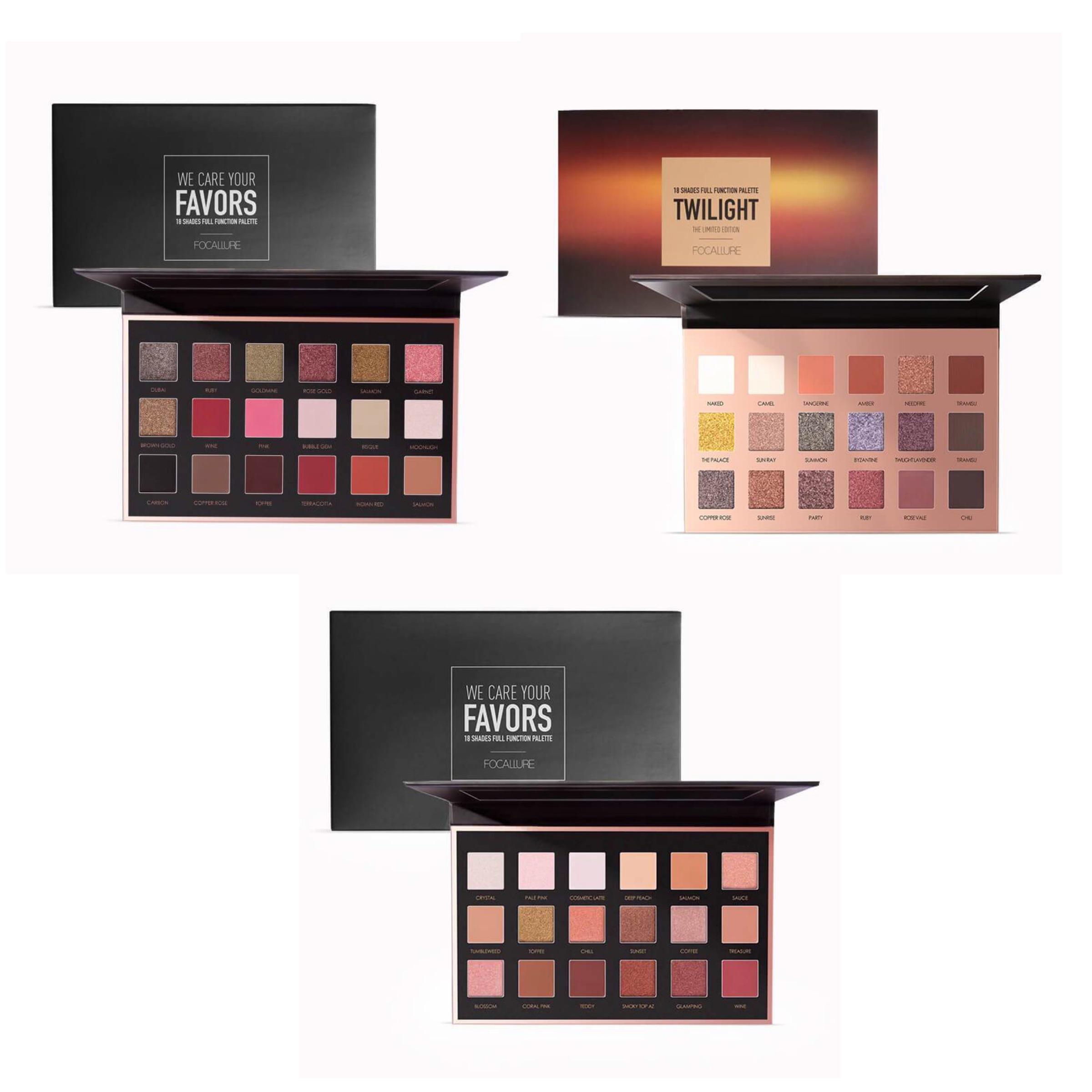 FOCALLURE Bright Lux + Neutrals + Twilight Eyeshadow