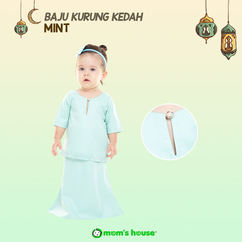 Kids Baju  Kurung  Kedah  Mint Marron Green SERIMAMA 