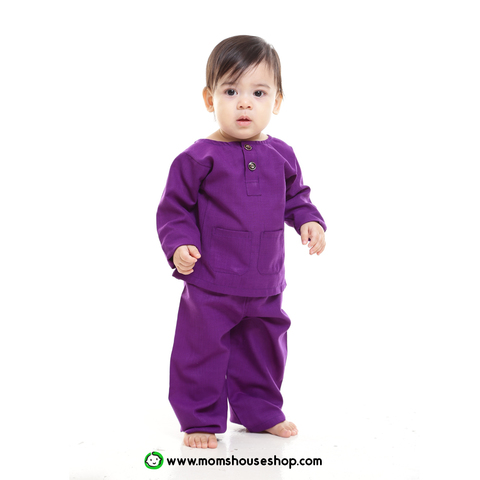  Baju  Melayu  Kids Dark  Purple  SERIMAMA SET BERPANTANG