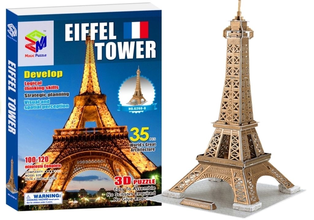 Paris Eiffel Tower Magic Puzzle G268-8 3D Puzzle 35 pieces – Tabaroka Store