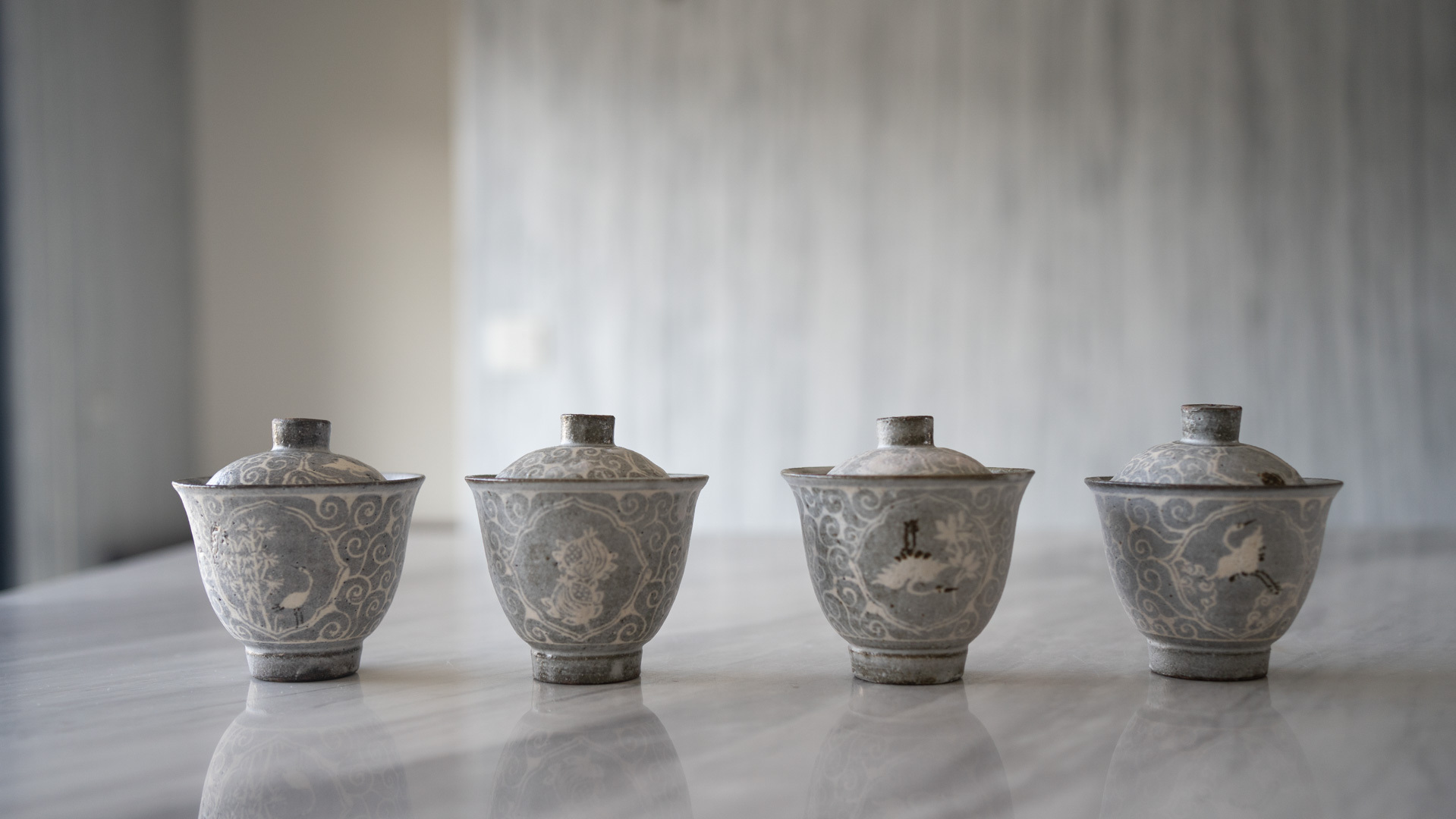 日本陶藝作家土本訓寬久美子手工陶象嵌蓋碗– okinishop
