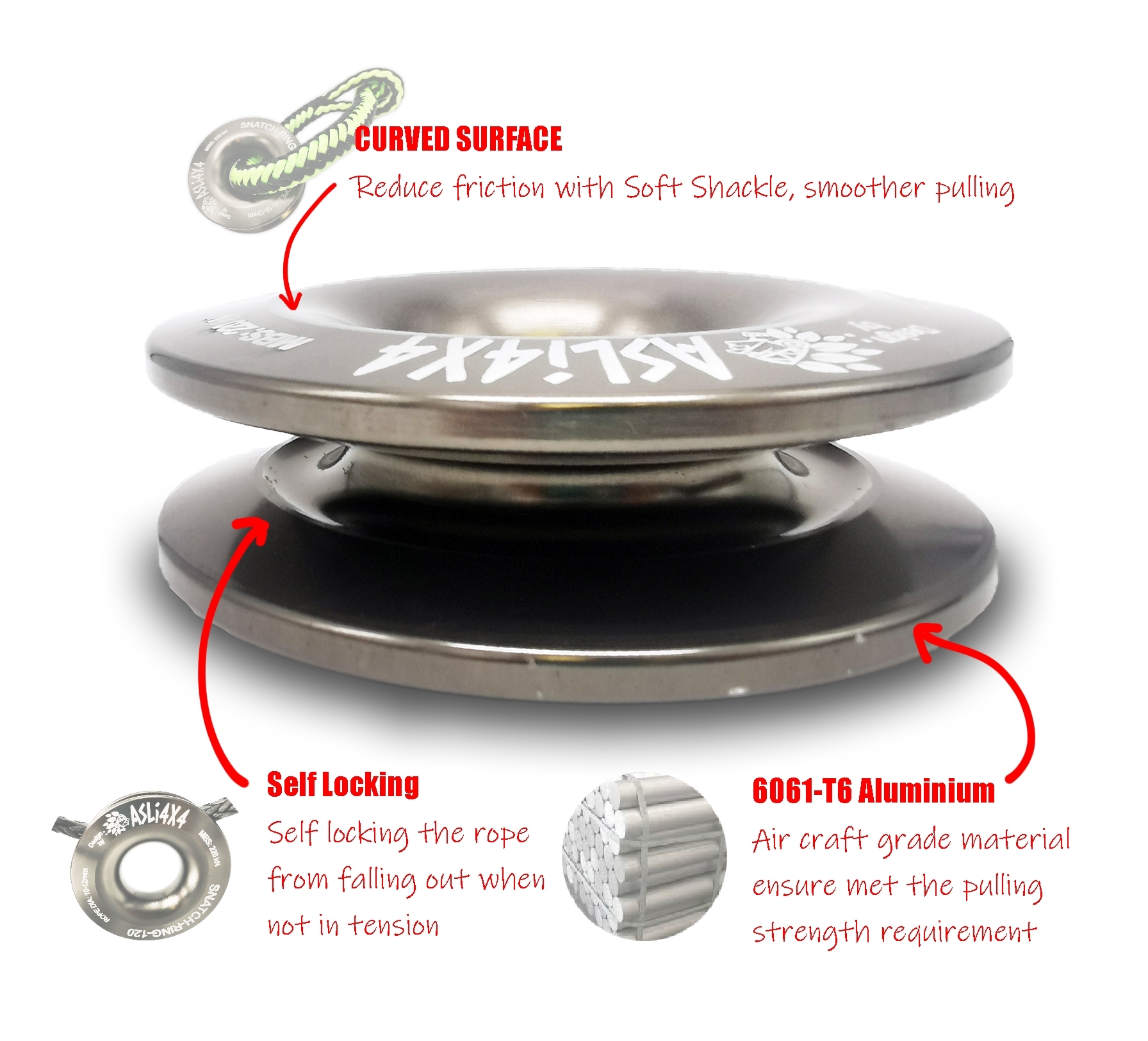 AsLi4x4 4x4 Snatch Ring 22T (Alloy 6061-T6) – AsLi 4x4 / T-Max 4x4