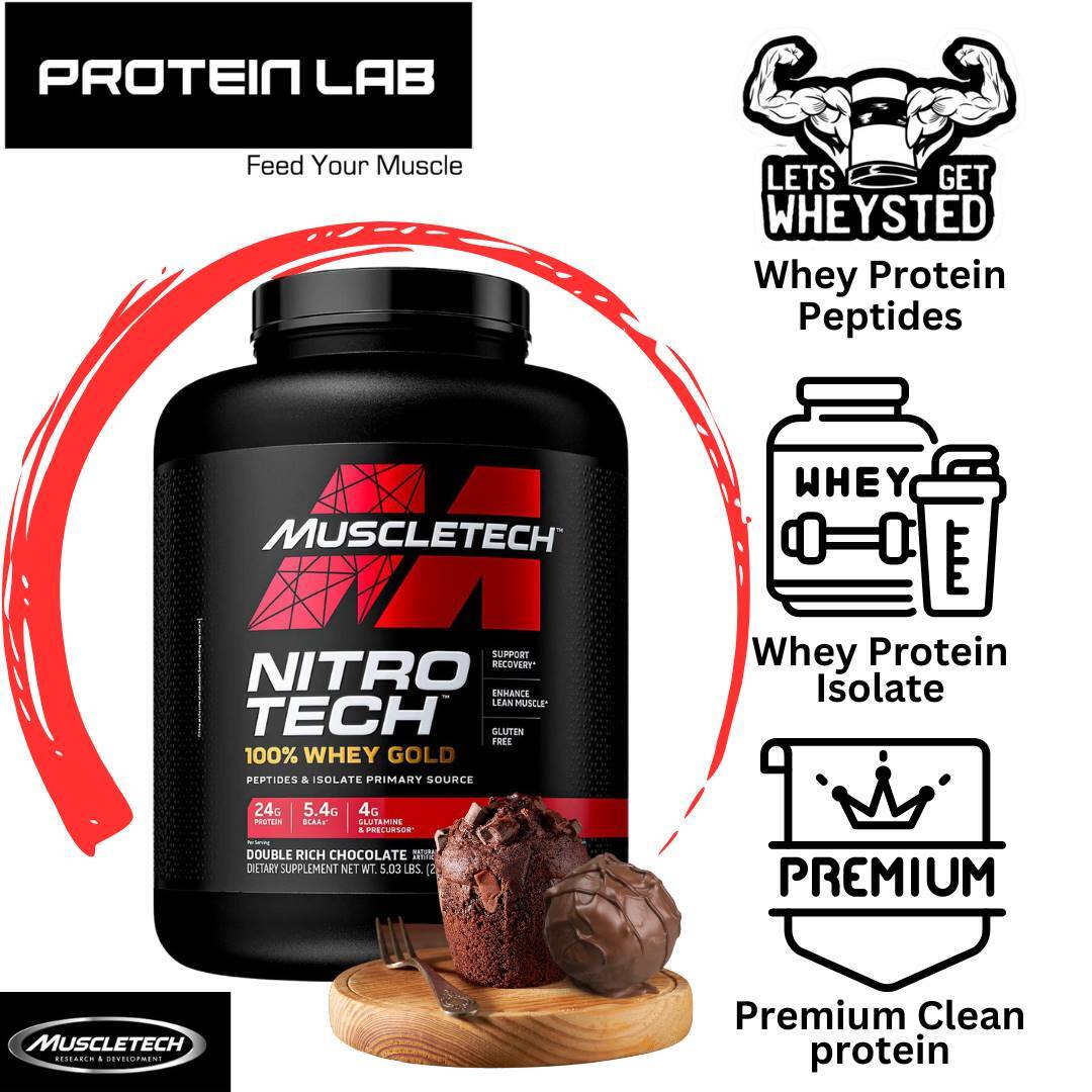 Muscletech Nitrotech 100% Whey Gold Double Rich Chocolate (5LBS) 2 - Copy